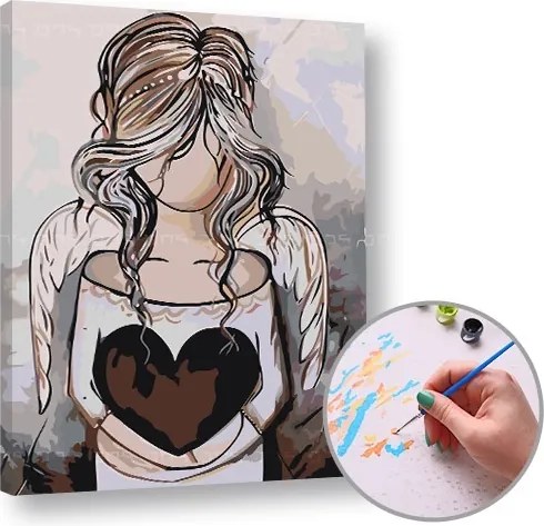 Maľovanie podľa čísel ANJEL – nízka náročnosť