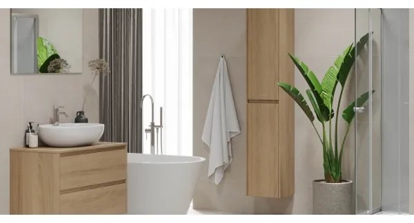 Kúpeľňová skrinka TRONDHEIM 174 cm dub