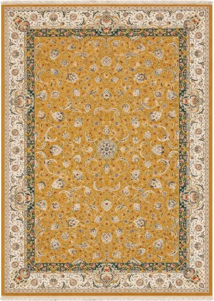 Koberec Sultan 1200 Gold – žltý obdĺžnik s orientálnym vzorom Rozmer: 200x300 cm
