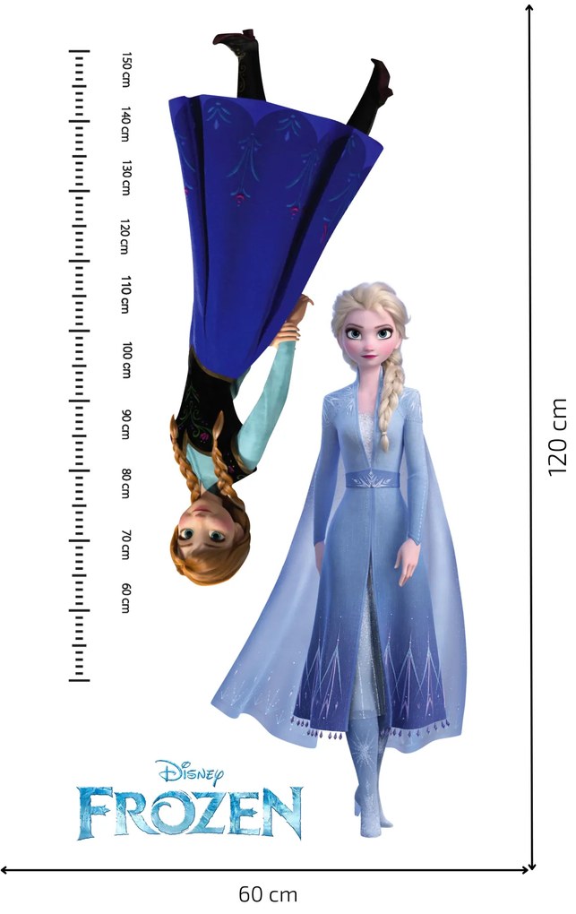 PIPPER. Samolepka na stenu "Detský meter - Elsa a Anna"