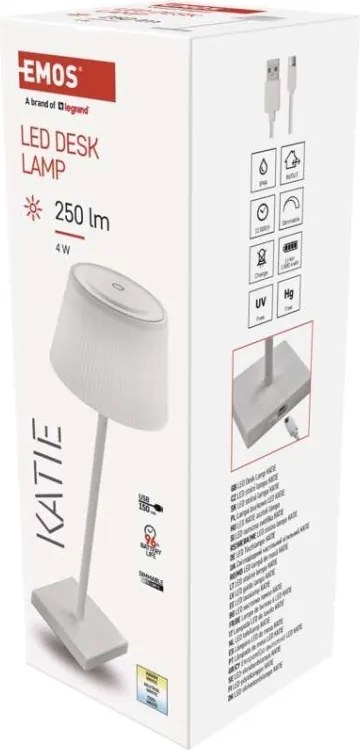 Stolná LED lampa KATIE biela