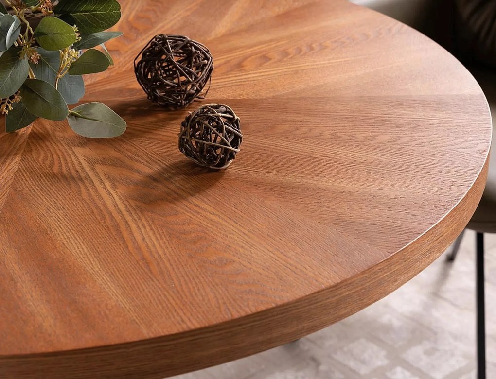 Kulatý jídelní stůl Amadeo 100 cm ořech/černý