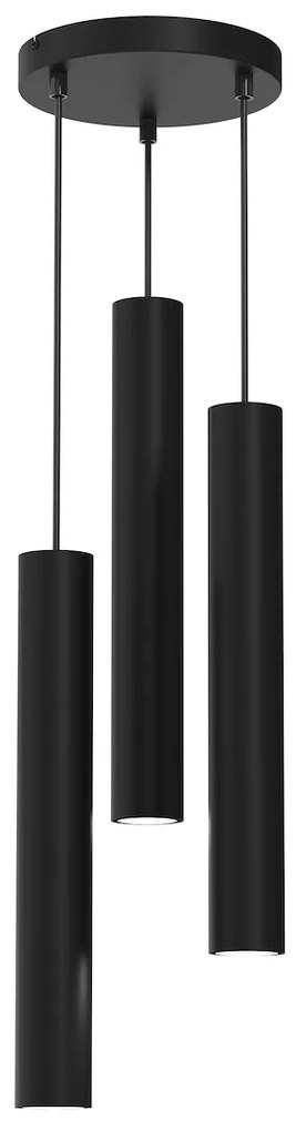Závesné svietidlo Hudson, 3x čierne kovové tienidlo, b, o