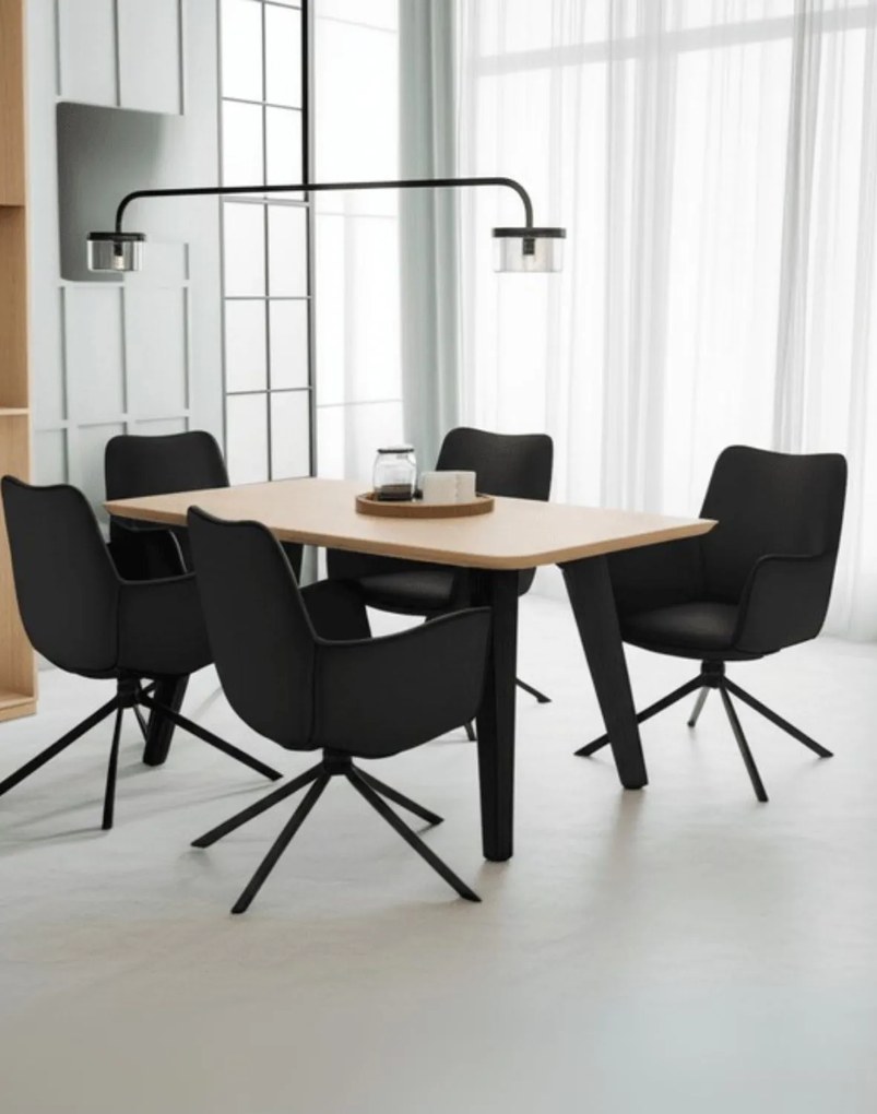 Otočná stolička s podrúčkami Lozano, čierna (S2417)