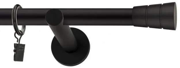 Dekorstudio Garniža jednoradová BASIC čierna matná 19mm Dĺžka: 120cm, Typ uchytenia: Držiak modern, Typ príslušenstva: Bez príslušenstva