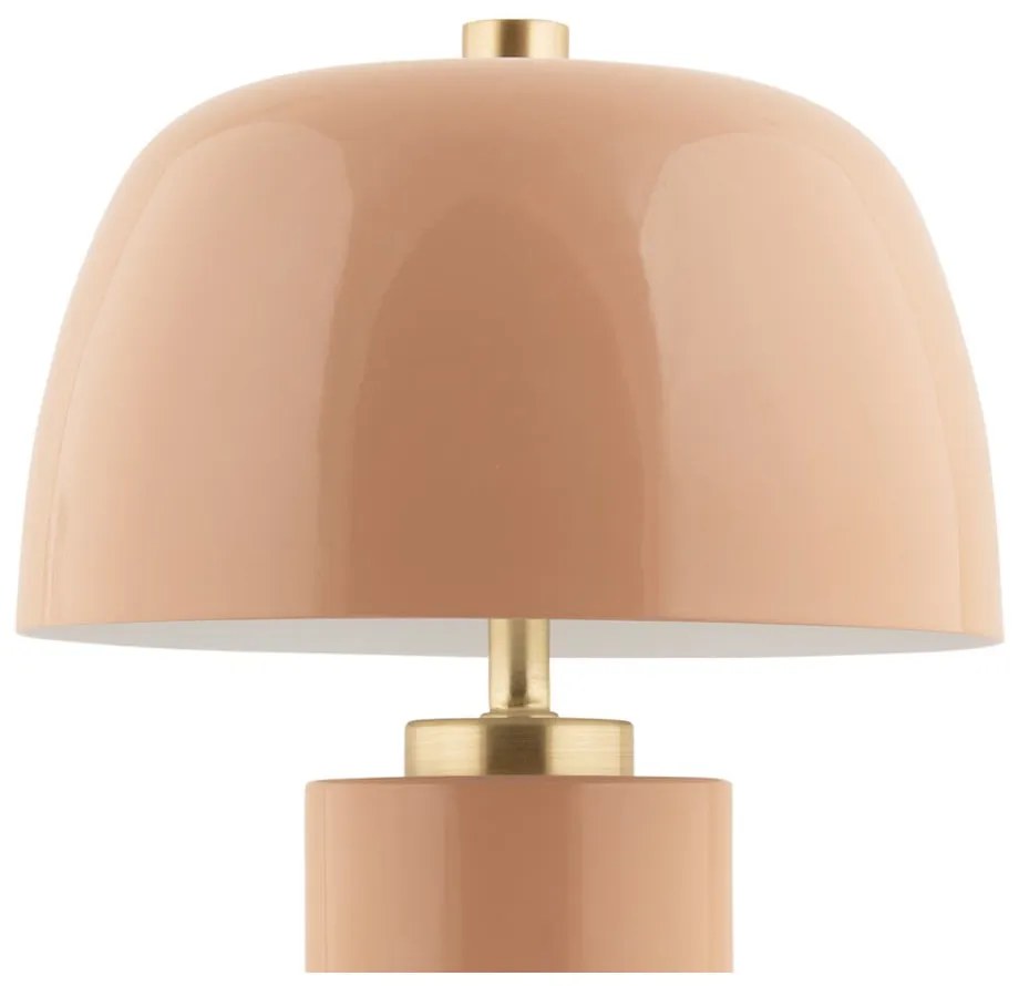 Béžová LED stmievateľná stolová lampa s kovovým tienidlom (výška 30 cm) Freya – Leitmotiv