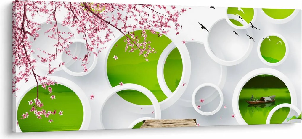 Obraz - Mólo nad jazerom (120x50 cm)