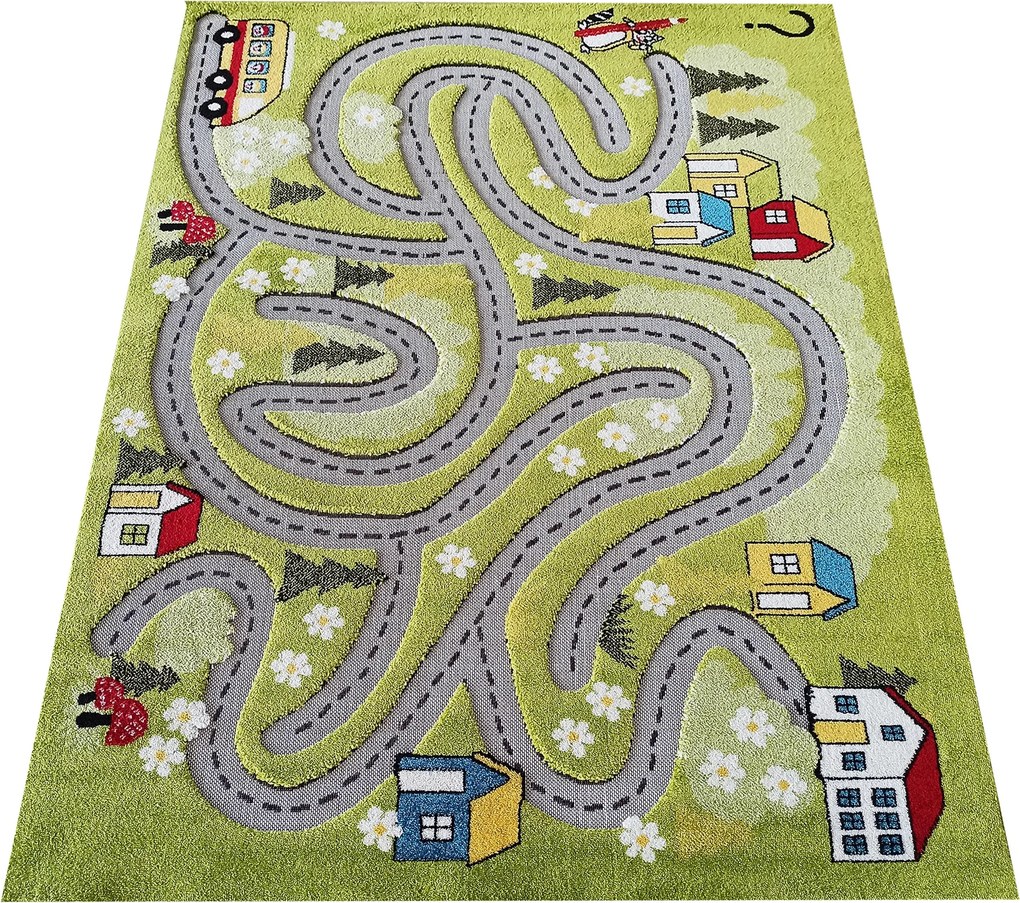 DY Color Kids 02 Zelený koberec Rozmer: 100x150 cm