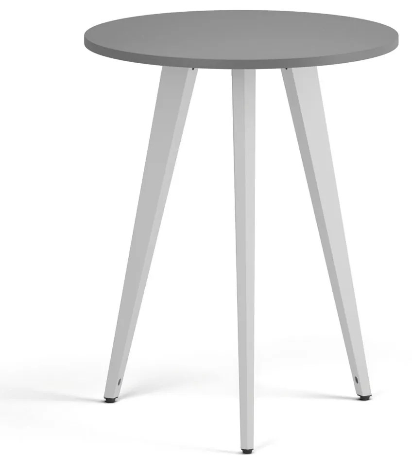 Konferenčný stôl PRIMO VIBE, priemer 60 cm, biela podnož, grafit
