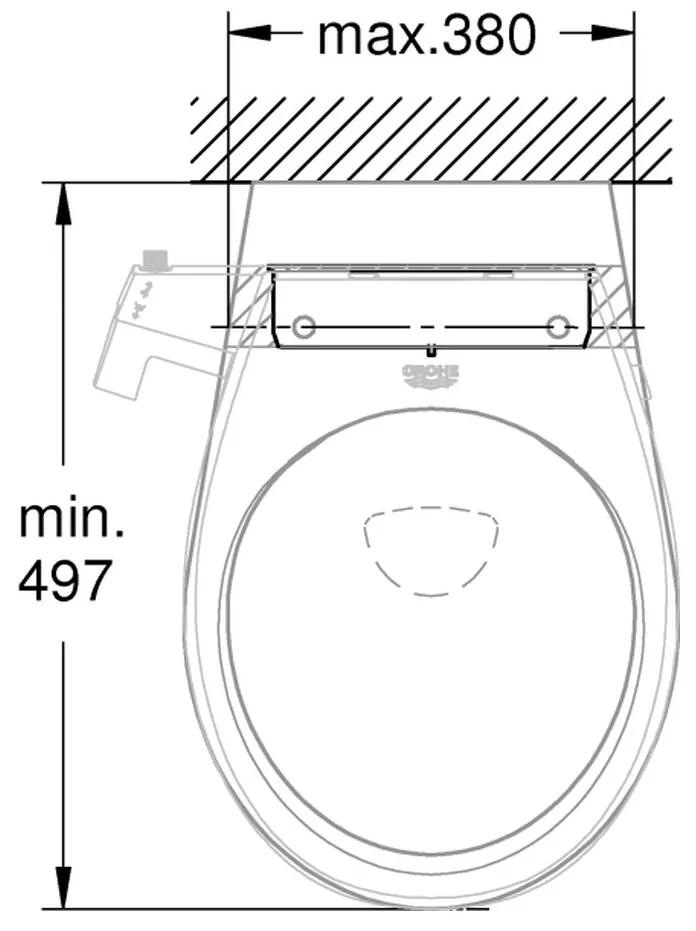 Grohe Bau Ceramic - Sprchová toaletná doska, biela 39648SH0