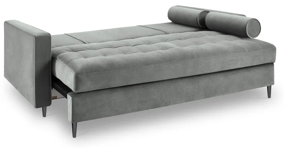 Svetlosivá zamatová rozkladacia pohovka Milo Casa Santo