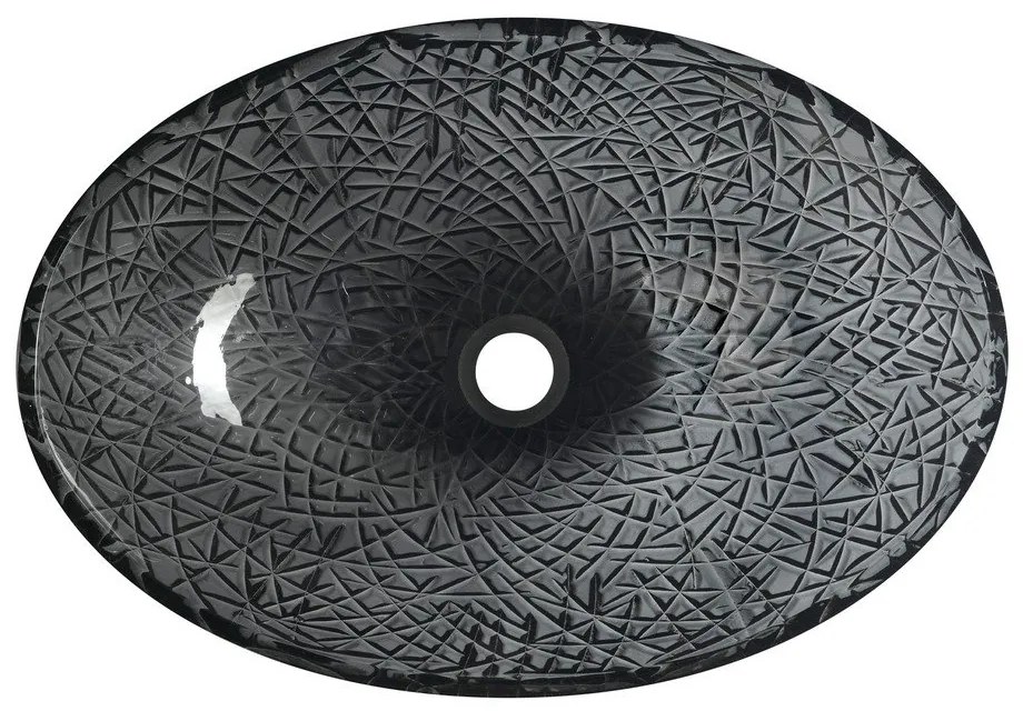 Čierne sklenené umývadlo 50x36 cm Purus – Sapho