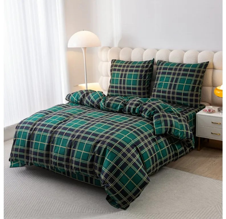 Flanelové obliečky KOSTKA zelené Rozmer obliečky: 70 x 90 cm | 140 x 220 cm