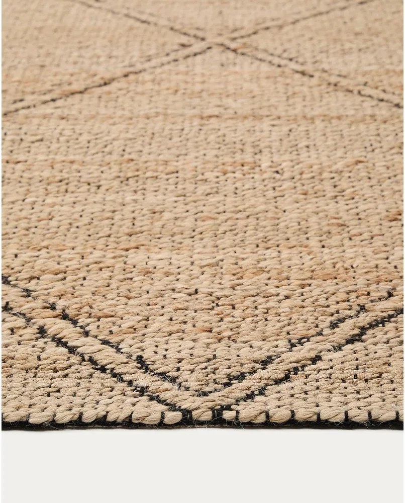 Ručne tkaný jutový koberec v prírodnej farbe 200x300 cm Vallalta – Kave Home