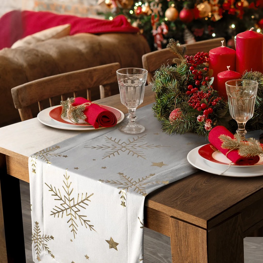 VIANOČNÝ BEHÚŇ NA STÔL ELEGANCE3 40X140 CM VZOROVANÝ