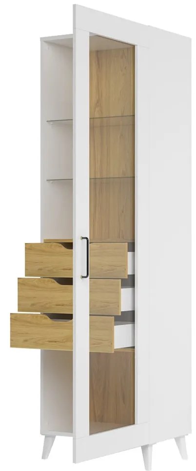 Vitrína Barris 11 60 cm orech americký/biela