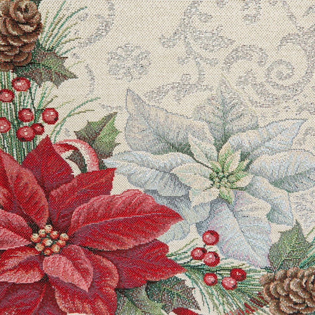 VIANOČNÝ GOBELÍNOVÝ BEHÚŇ NA STÔL MERRY 40X100 CM VZOROVANÝ