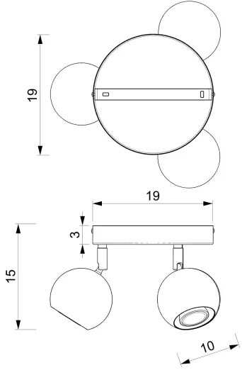 Bodové svietidlo COMET 3xGU10/8W/230V čierna/lesklý chróm