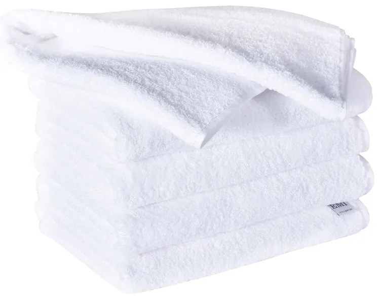 Sada uteráky a osušky bavlnené biele 4 ks 50 x 90 cm + 2 ks 70 x 140 cm EMI