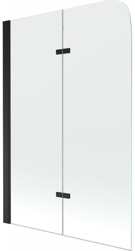 Mexen FELIX, vaňová zástena, 2-krídlová, 80 x 140 cm, čierna-transparentná, 890-080-002-70-00