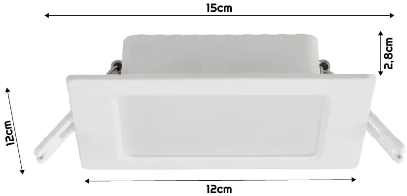BERGE Štvorcový LED panel biely - zapustený - 6W - PC - neutrálna biela