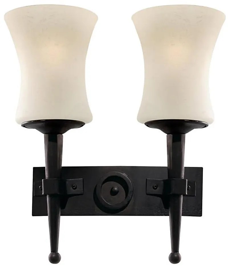 Searchlight 0812-2BK - Nástenné svietidlo CARTWHEEL 2xE27/60W/230V