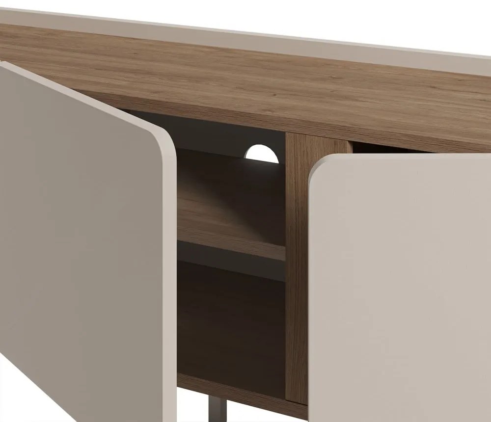 TV stolík v dekore duba v krémovo-prírodnej farbe 140x53x35 cm Lucile – Marckeric