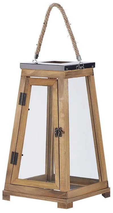 Drevený lampáš 39 cm hnedý PULAU Beliani