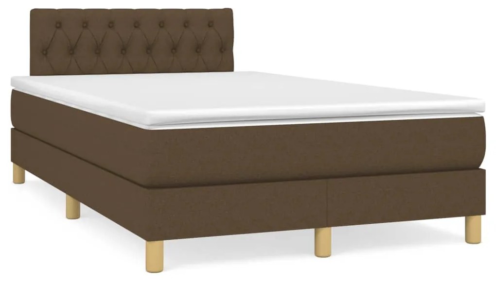 Boxspring posteľ s matracom tmavohnedá 120x190 cm látka 3269796