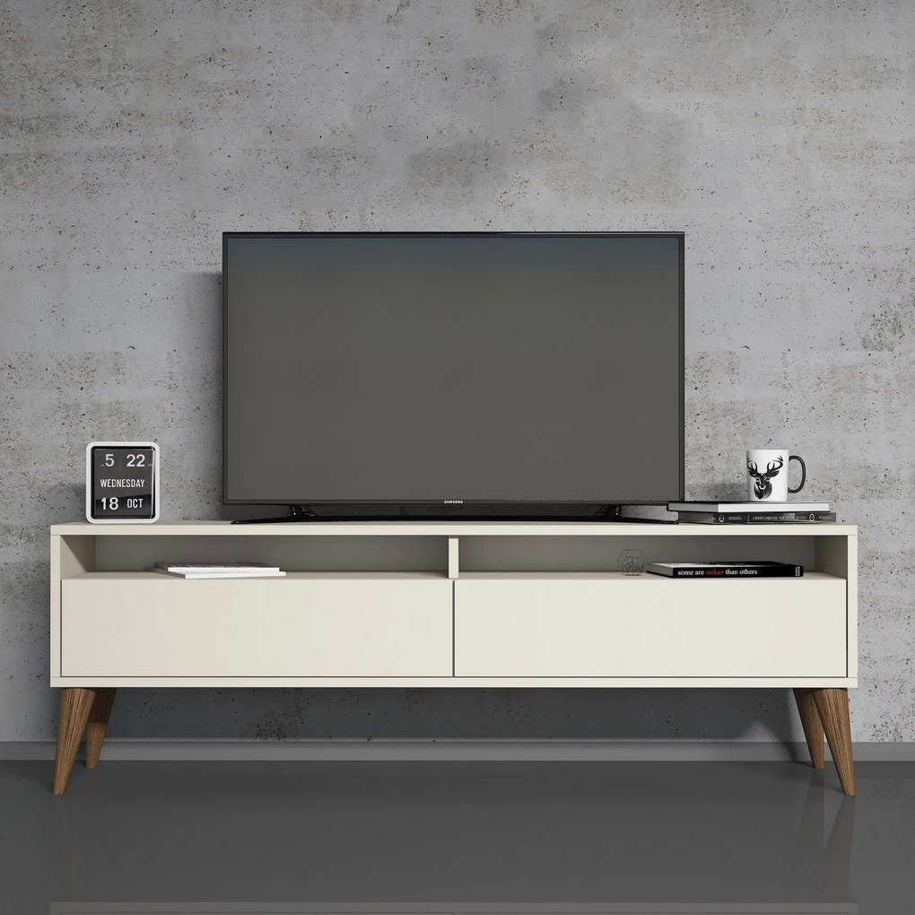 TV stolík/skrinka Berta 2 (krémová). Akcia -10%. Vlastná spoľahlivá doprava až k Vám domov. 1088745