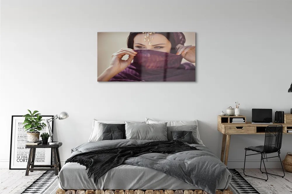 Obraz plexi Žena purple materiál 125x50 cm
