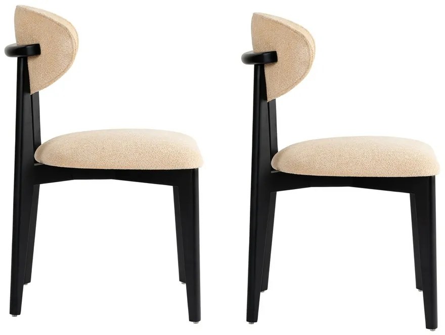 Sada jedálenských stoličiek Lionte Beige andBlack, 2 ks