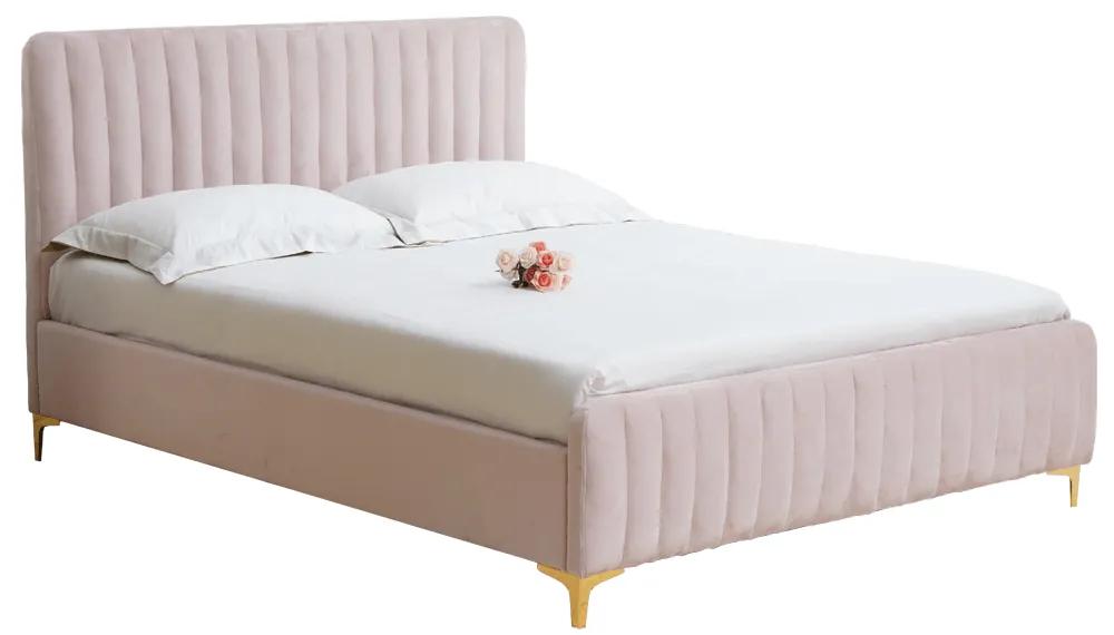 Manželská posteľ 140 cm Karilla (ružová) (s roštom). Vlastná spoľahlivá doprava až k Vám domov. 1017199