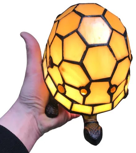 Detská lampa Tiffany KORYTNAČKA Yellow 21*14 cm