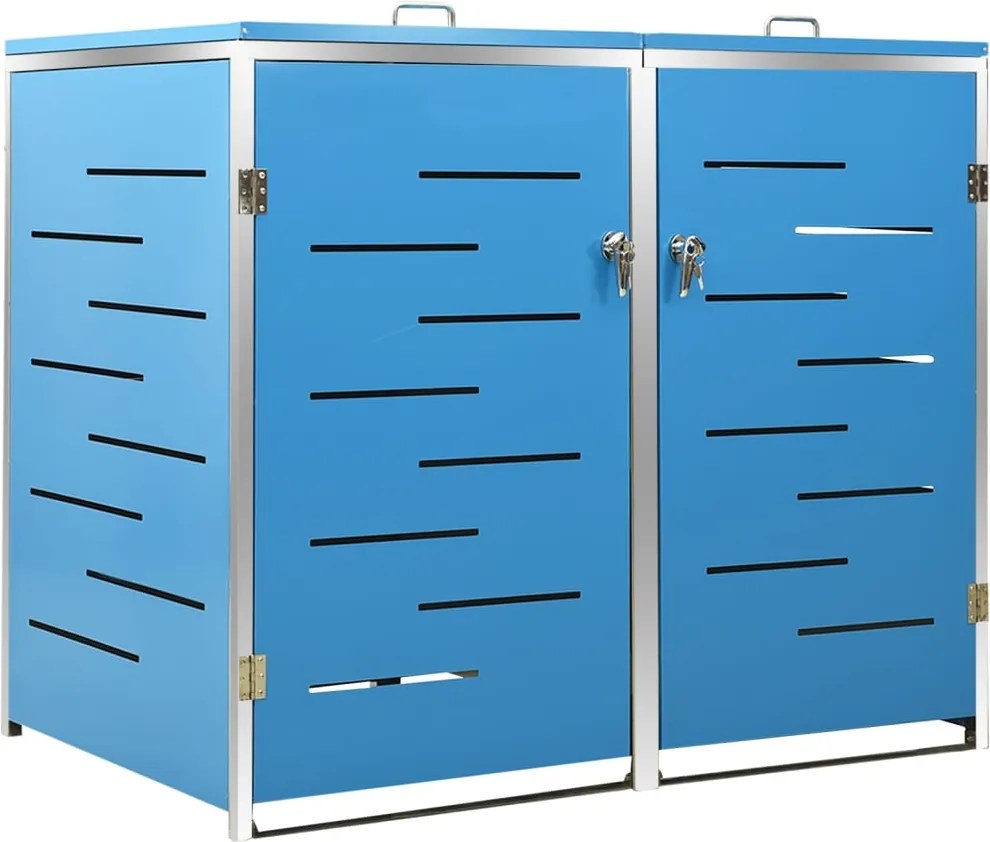 vidaXL Ohrada na 2 odpadkové koše 138x77,5x112,5 cm nehrdzavejúca oceľ