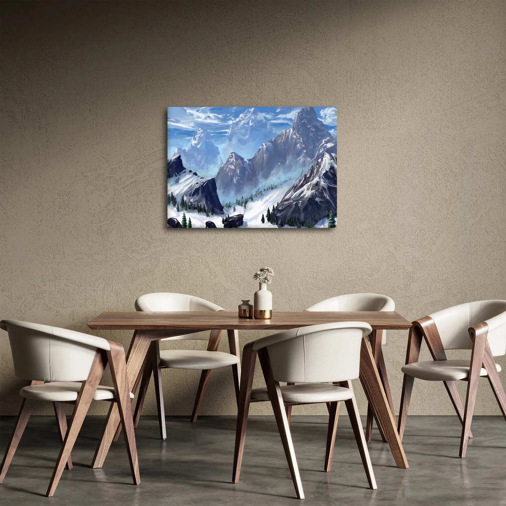 Obraz - Maľované hory (70x50 cm)