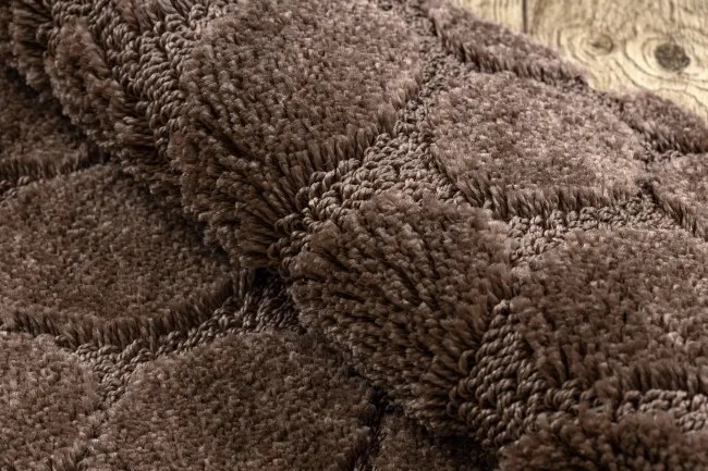 Kúpeľňový koberček SUPREME STONES kamienky, hnedý kruh