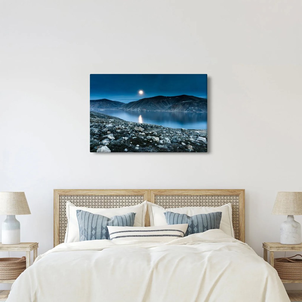 Obraz nočné krajiny, Island (90x60 cm)