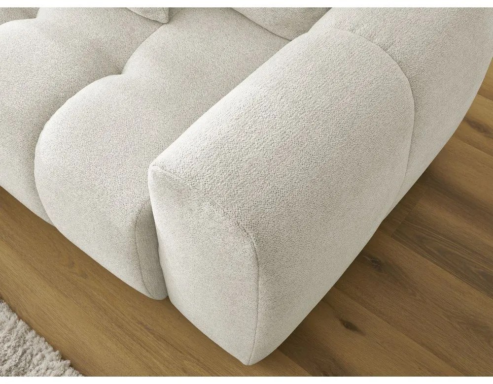 Biela ženilková rozkladacia/s úložným priestorom rohová pohovka (ľavý roh/s leňoškou) Roxelane – Bobochic Paris