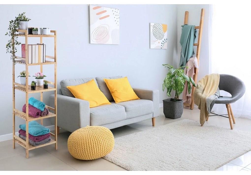 G21 Bambusová policová jednotka, 5 políc, 5 poschodí