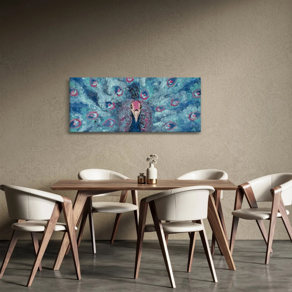 Obraz maľovaného páva (120x50 cm)