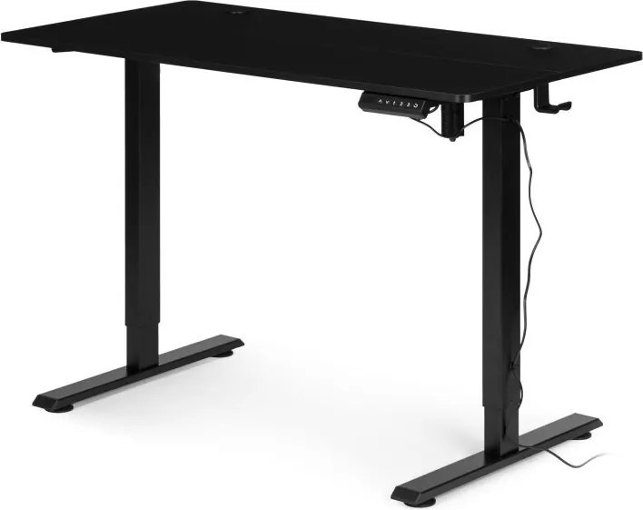 Elektrický nastaviteľný stôl 120 x 60 cm, nastaviteľná výška 72-117 cm, biely