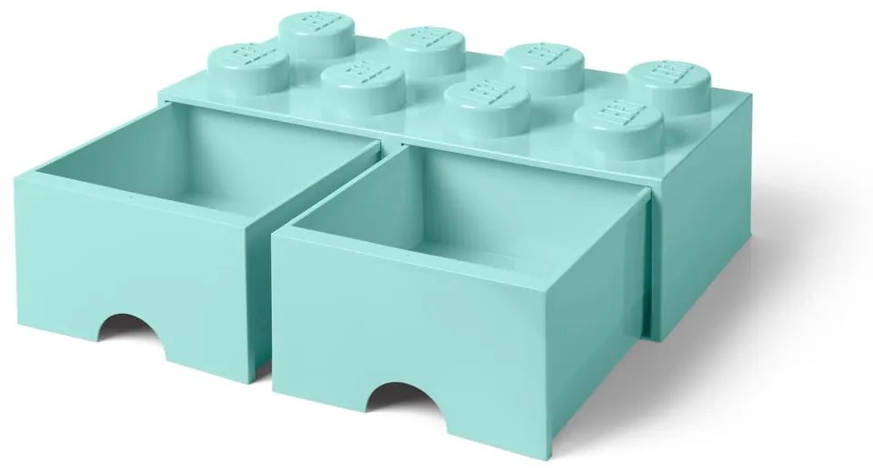 Mentolovozelený úložný box s dvoma zásuvkami LEGO®