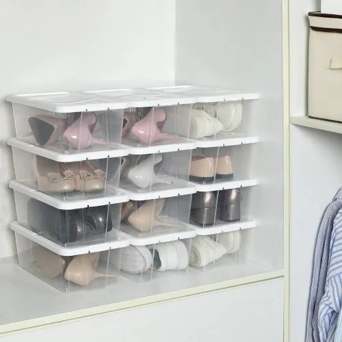 Úložné boxy 12 ks SONGMICS LSP12WT