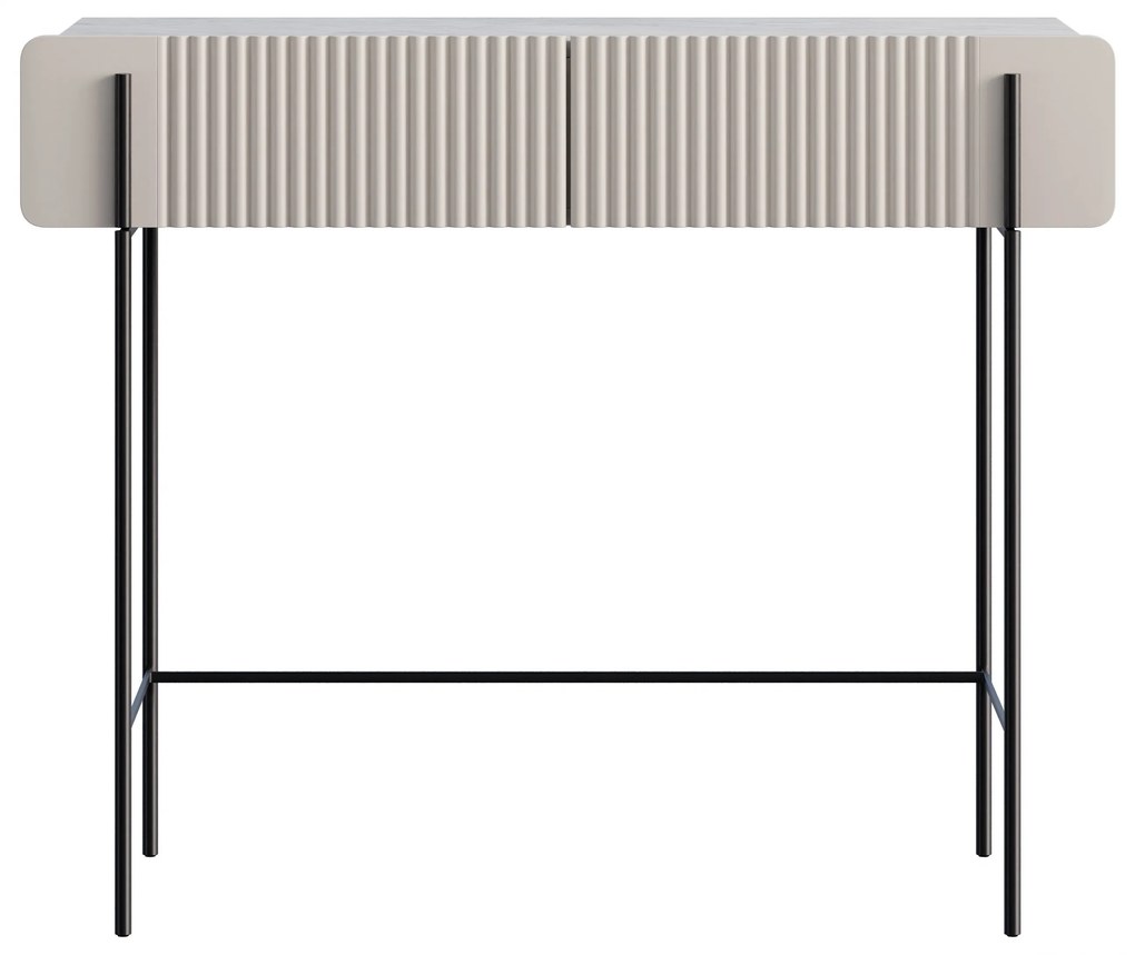 Toaletný stolík Malmi 100 cm - kašmírová / crema bianca / čierna