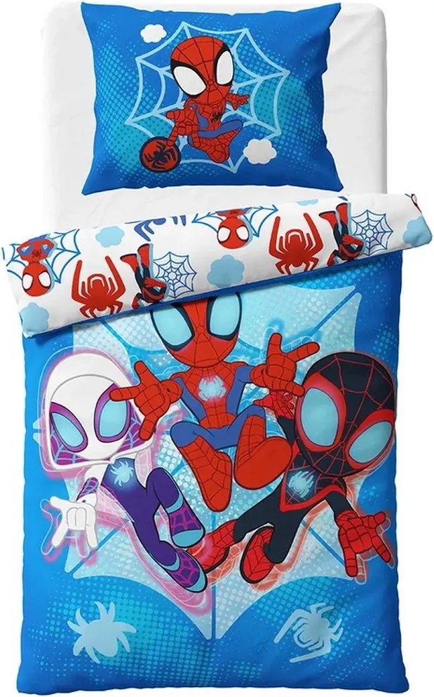 Obojstranné bavlnené posteľné obliečky Spidey a jeho úžasní priatelia - 100% bavlna - 70x90 cm + 140x200 cm