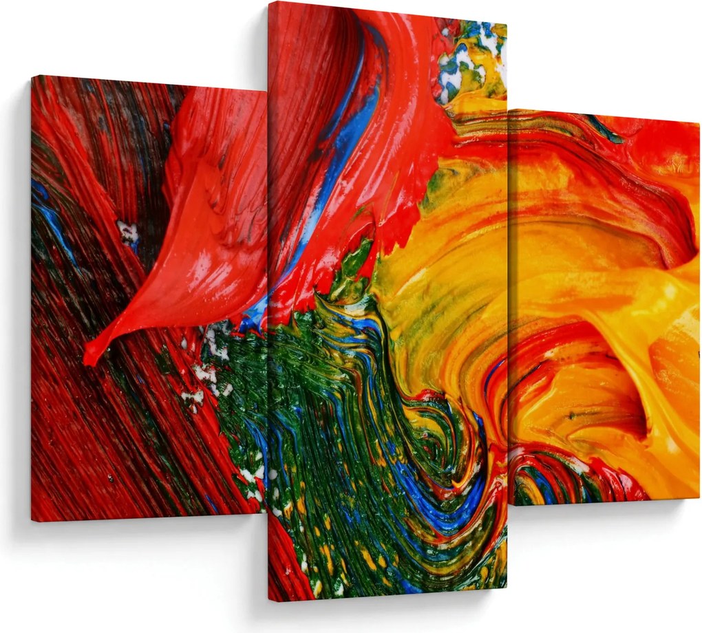 Obraz - Modrenie abstrakcie štetcom (90x60 cm)