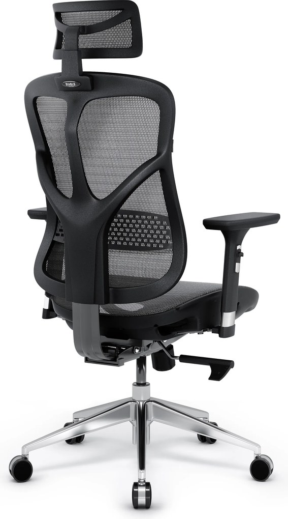 Ergonomická kancelárska stolička zo sieťoviny, čierny-sivý: Diablo V-Basic