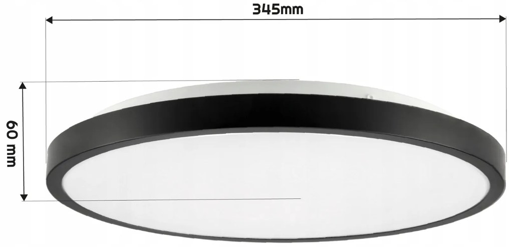 BERGE Prisadený LED stropný panel 18W 1440lm Okrúhly čierny NW