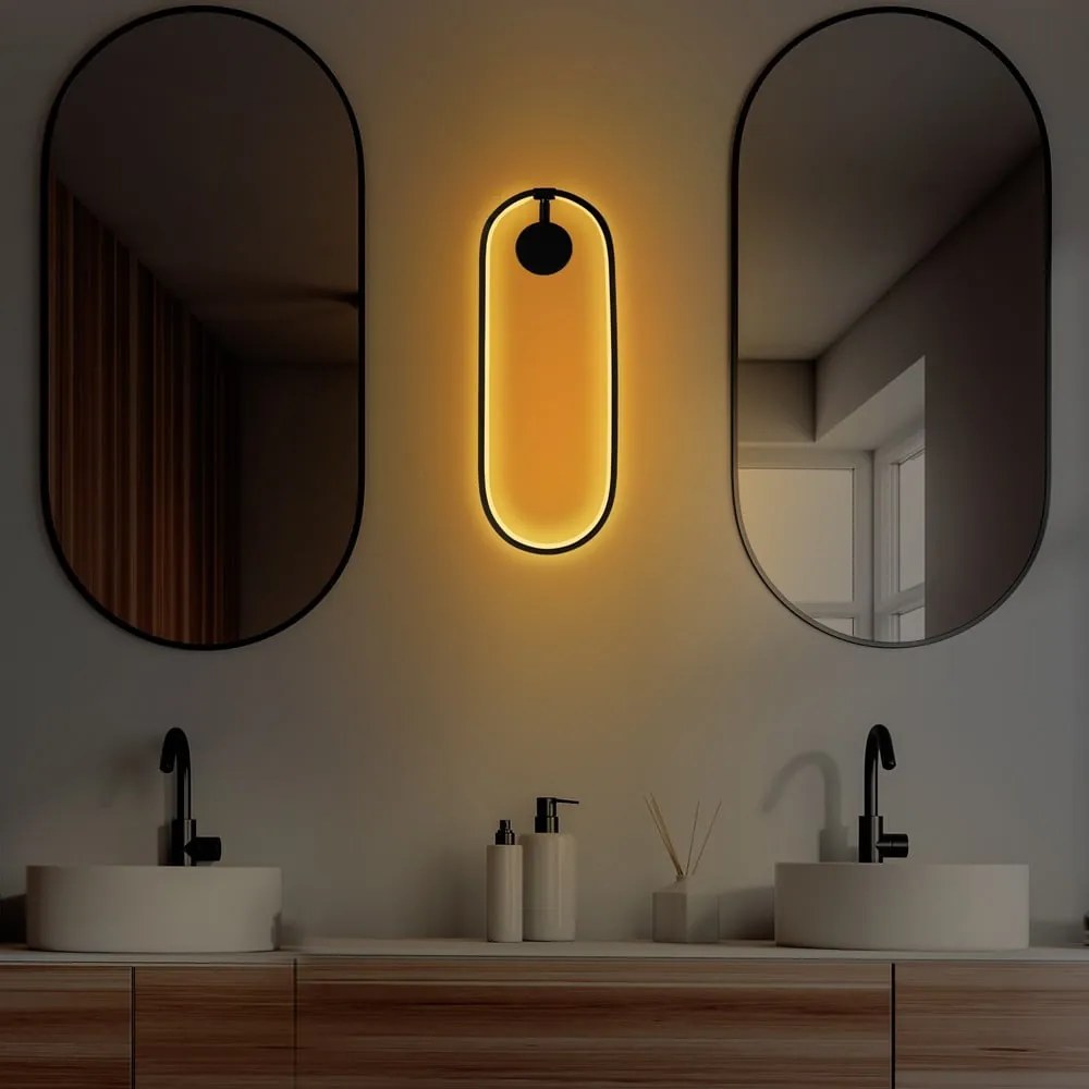 Čierne LED nástenné svietidlo Can – Opviq lights